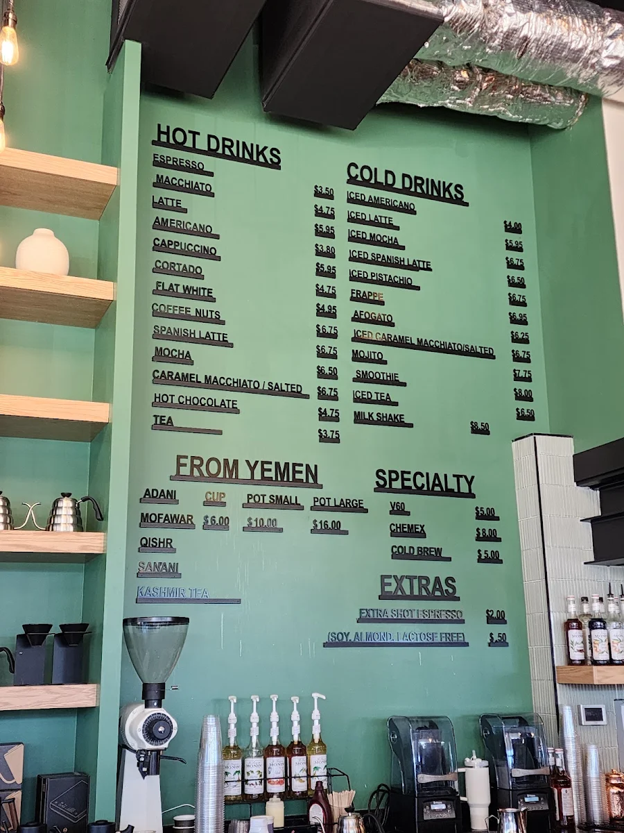Menu, Mokha Coffee House