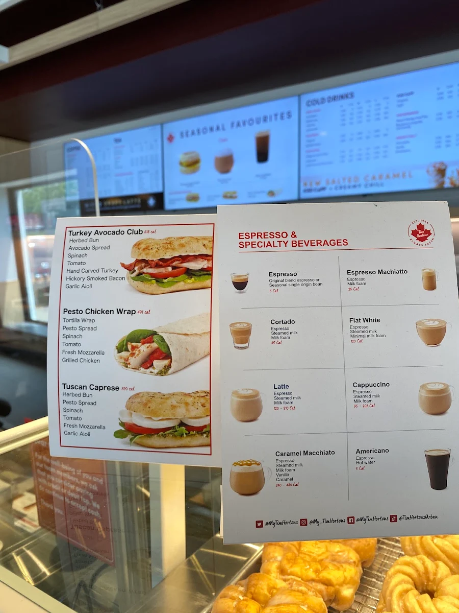 Menu, Tim Hortons