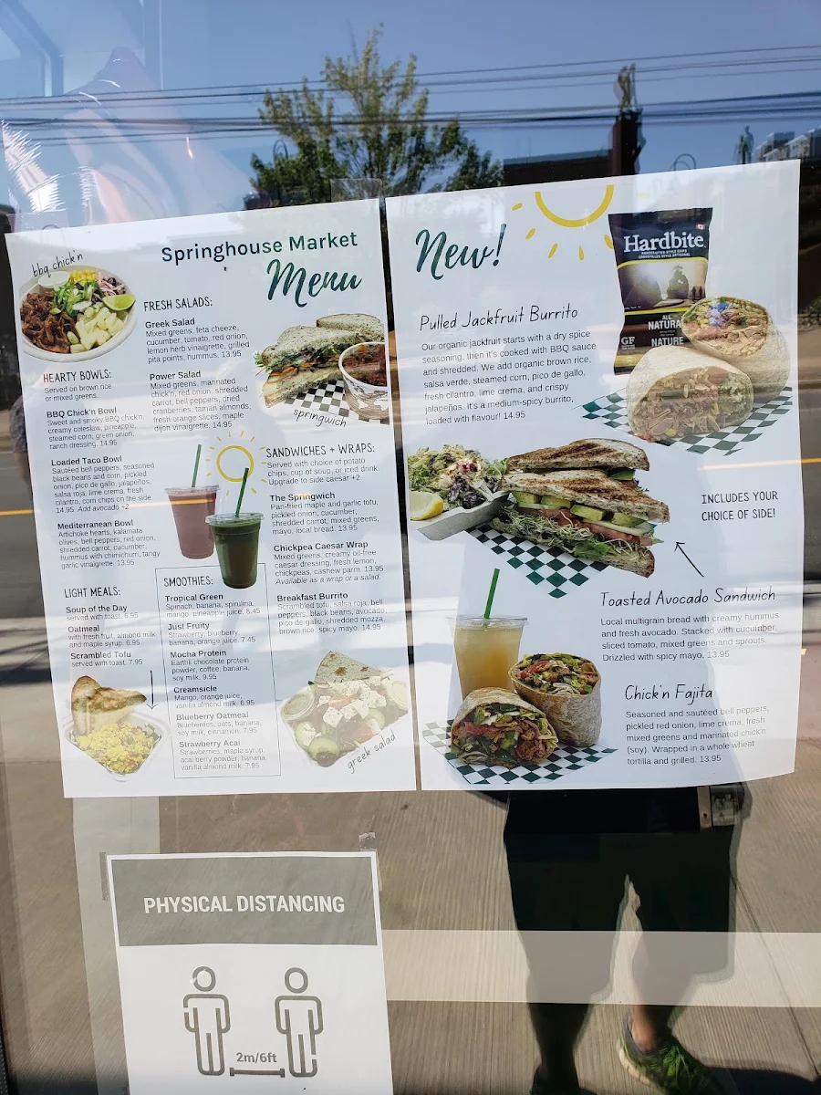 Menu, Springhouse
