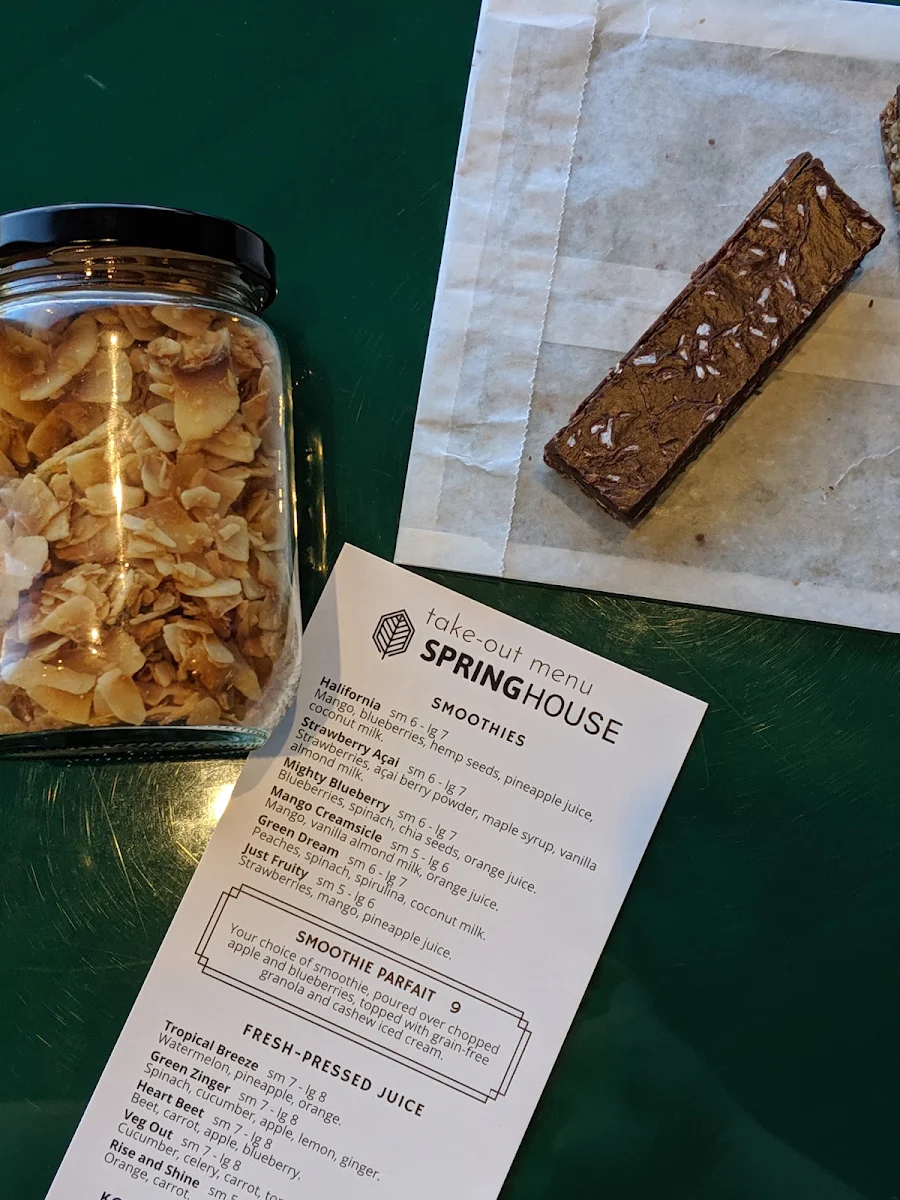 Menu, Springhouse