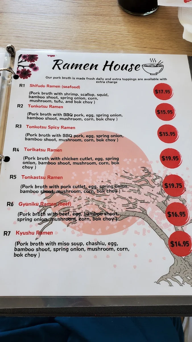 Menu, Kaizen Sushi & Ramen