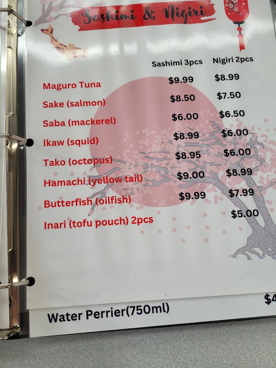 Menu, Kaizen Sushi & Ramen