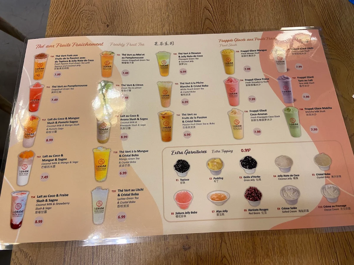 Menu, YUNNAN Nouilles de Riz West Island 十秒到过桥米线西岛店
