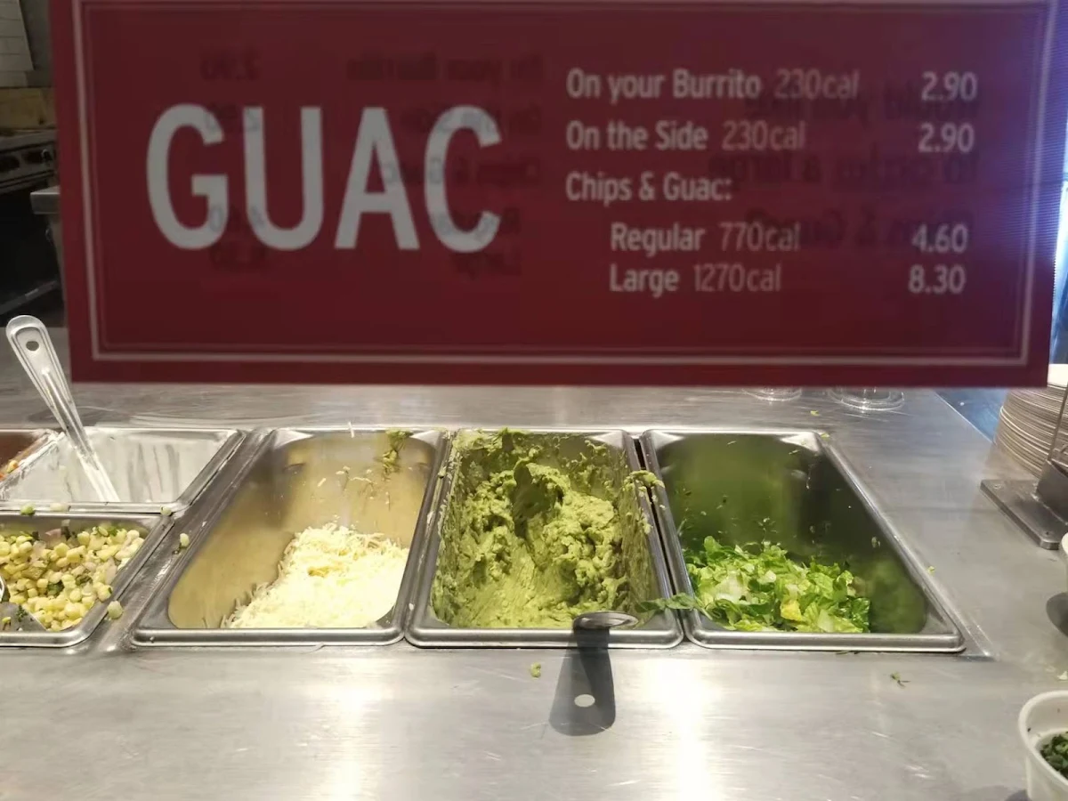 Menu, Chipotle Mexican Grill
