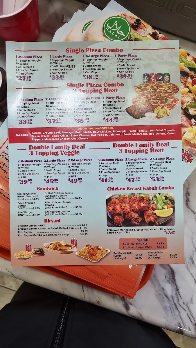 Menu, Brothers Pizza & Wings