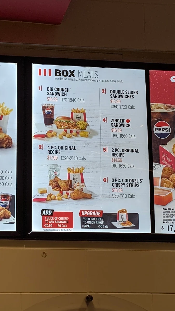 Menu, KFC