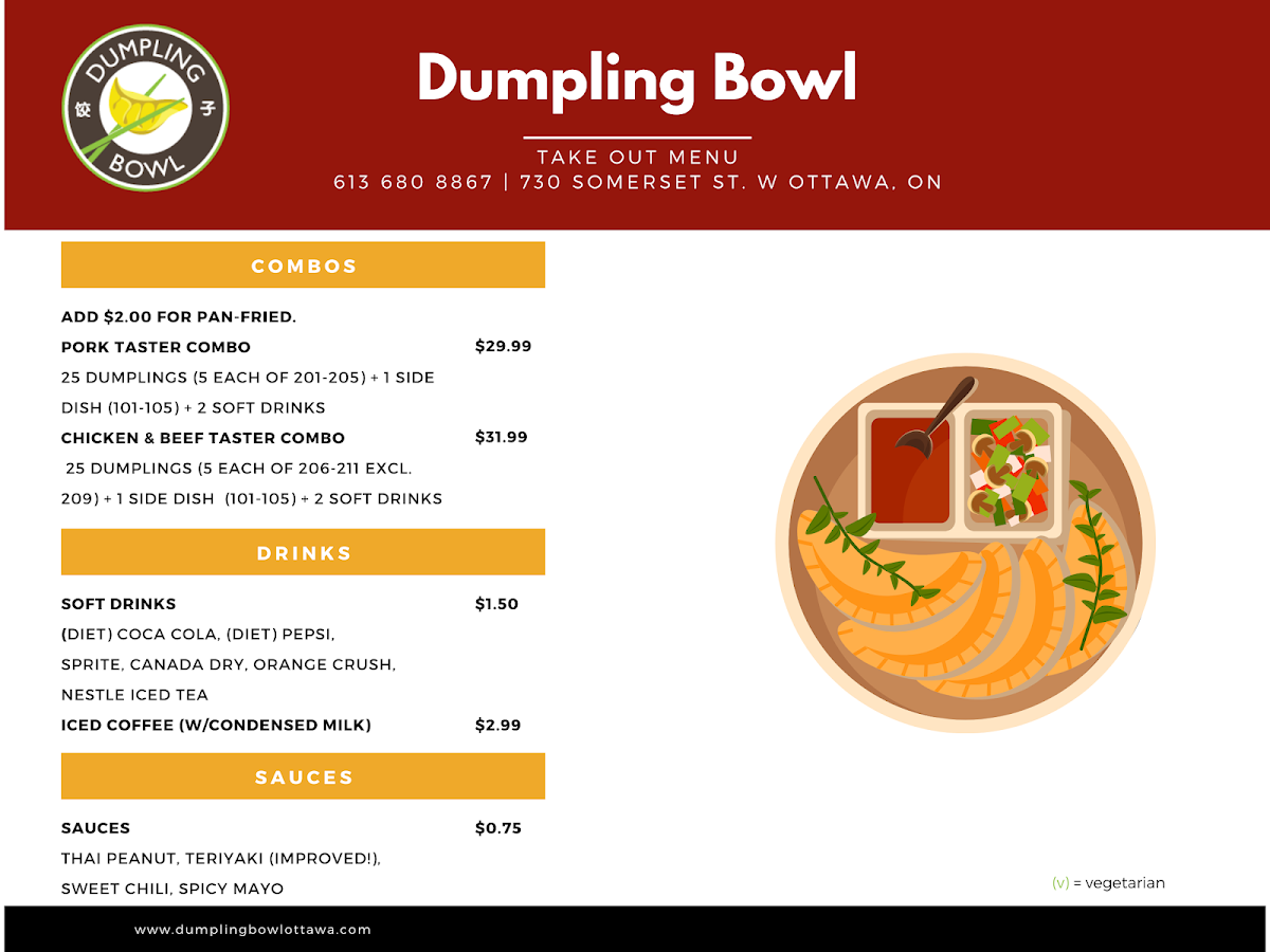 Menu, Dumpling Bowl & Bubblicity Tea Shop