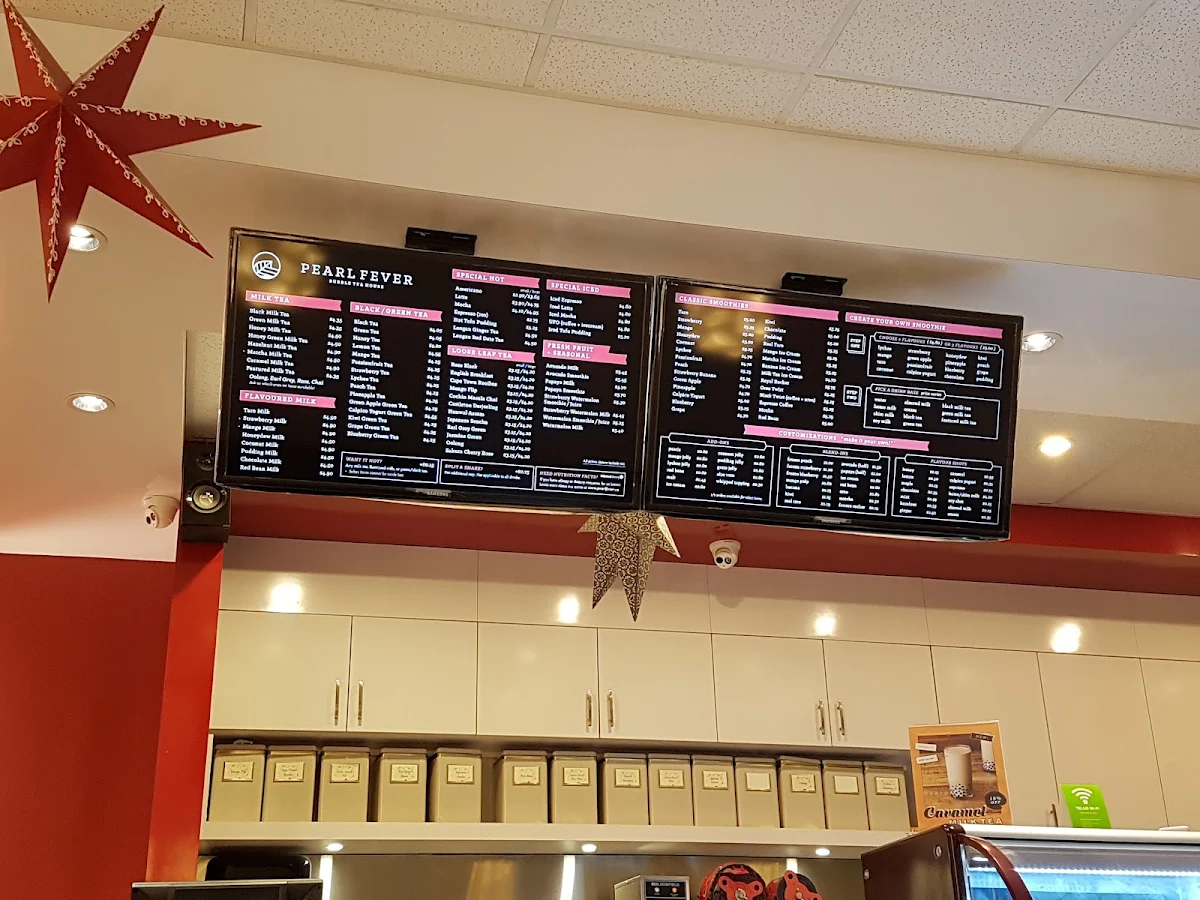 Menu, Pearl Fever Tea House