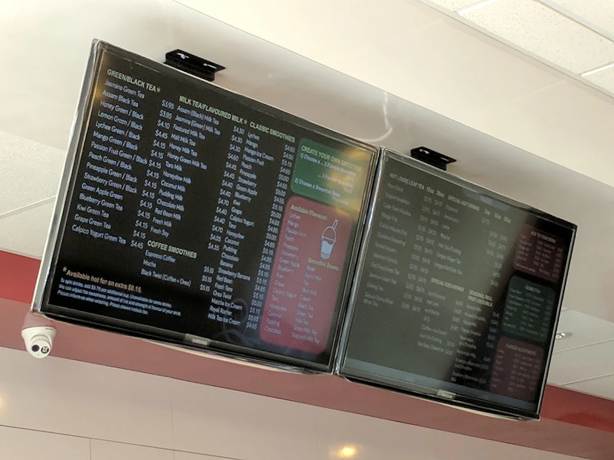 Menu, Pearl Fever Tea House