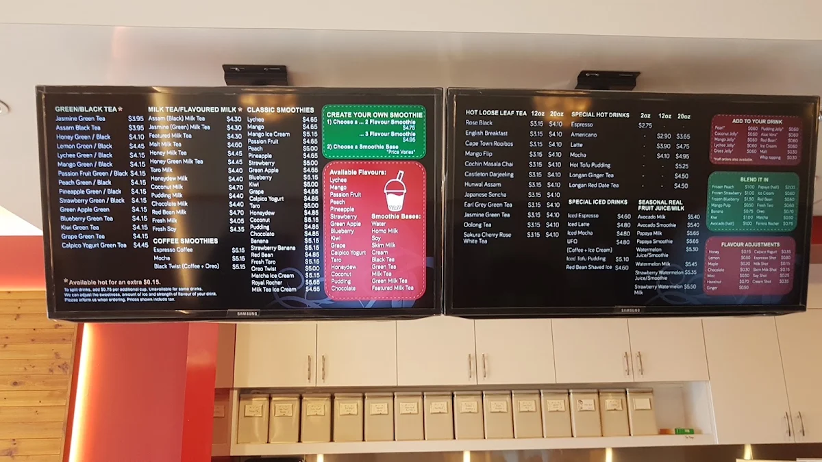 Menu, Pearl Fever Tea House