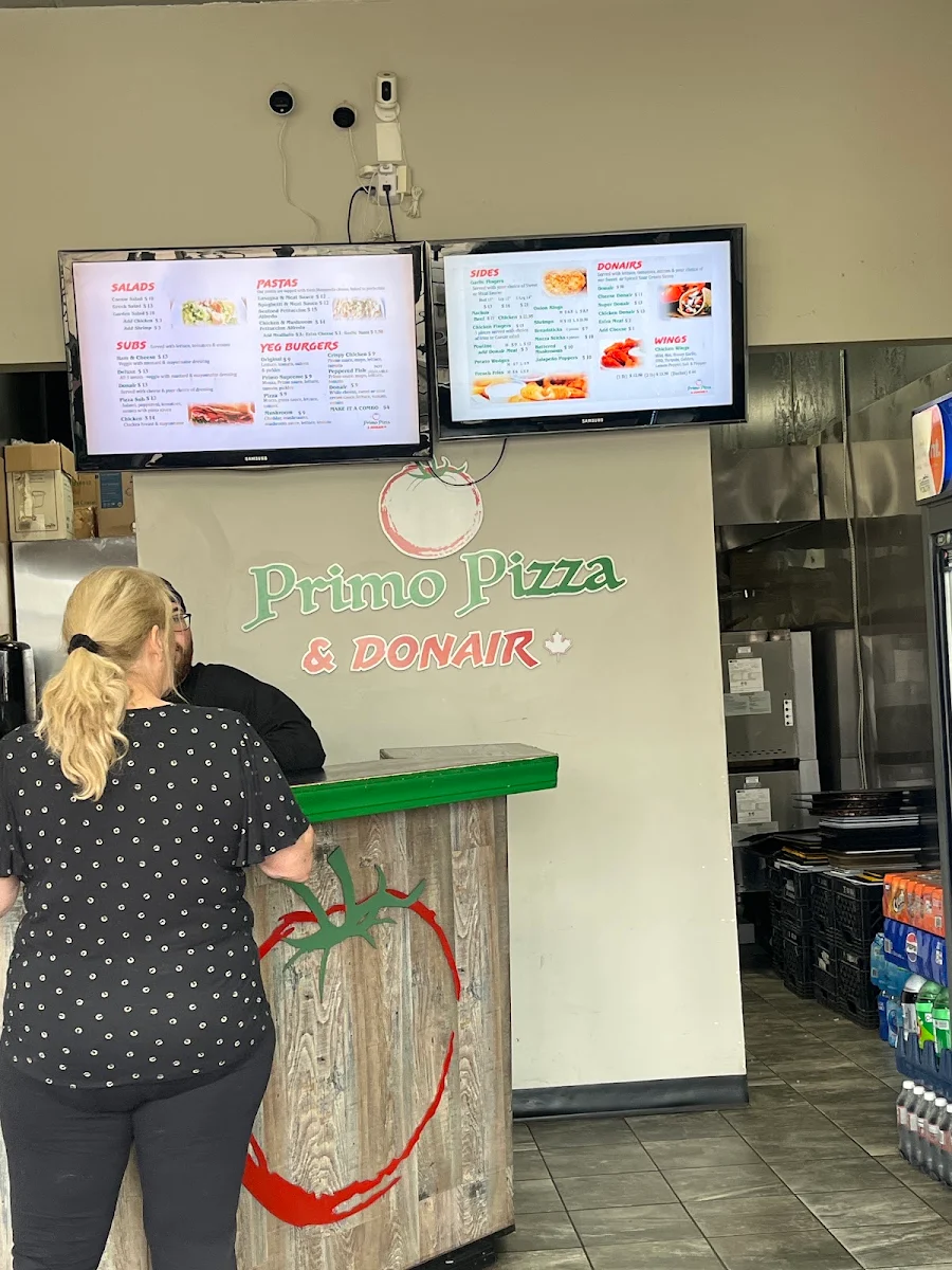 Menu, Primo Pizza & Donair