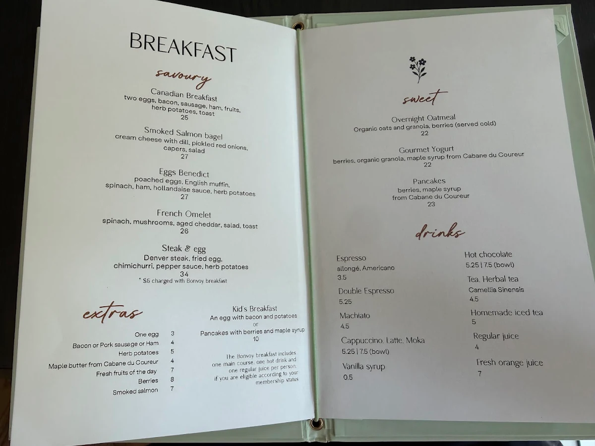 Menu, Restaurant h3