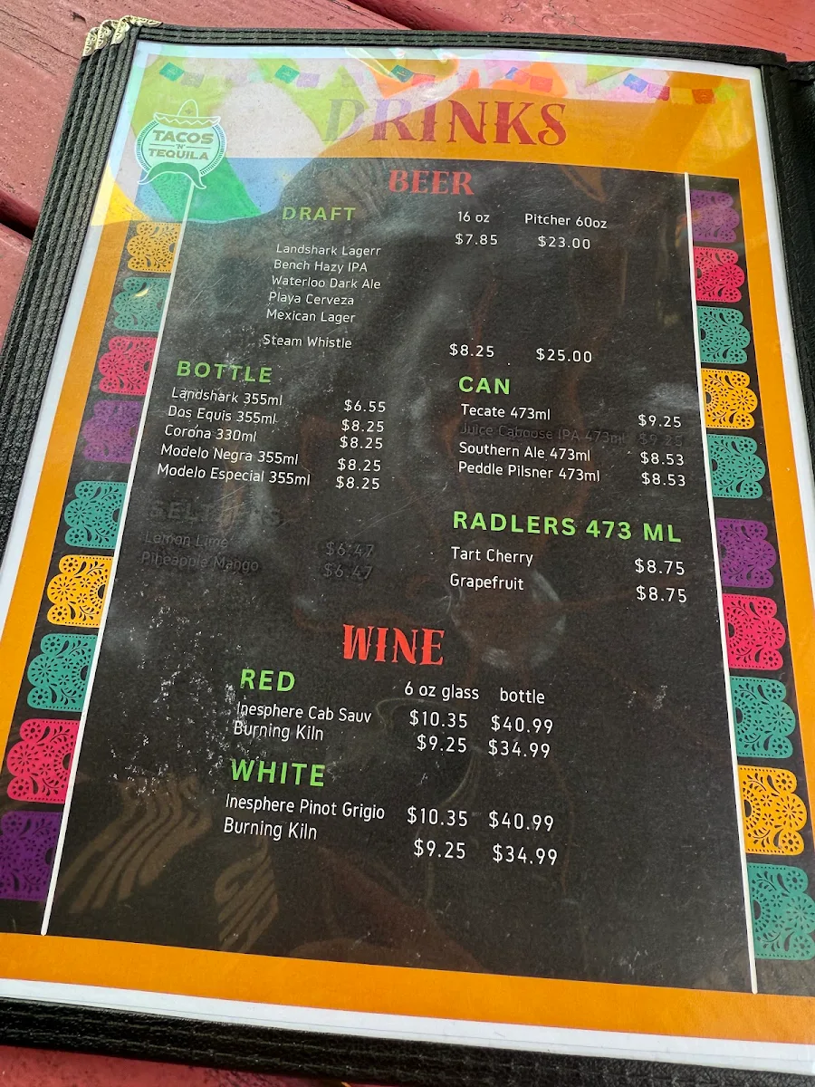 Menu, Restaurant “Tacos And Tequila” at Normandale Century Inn