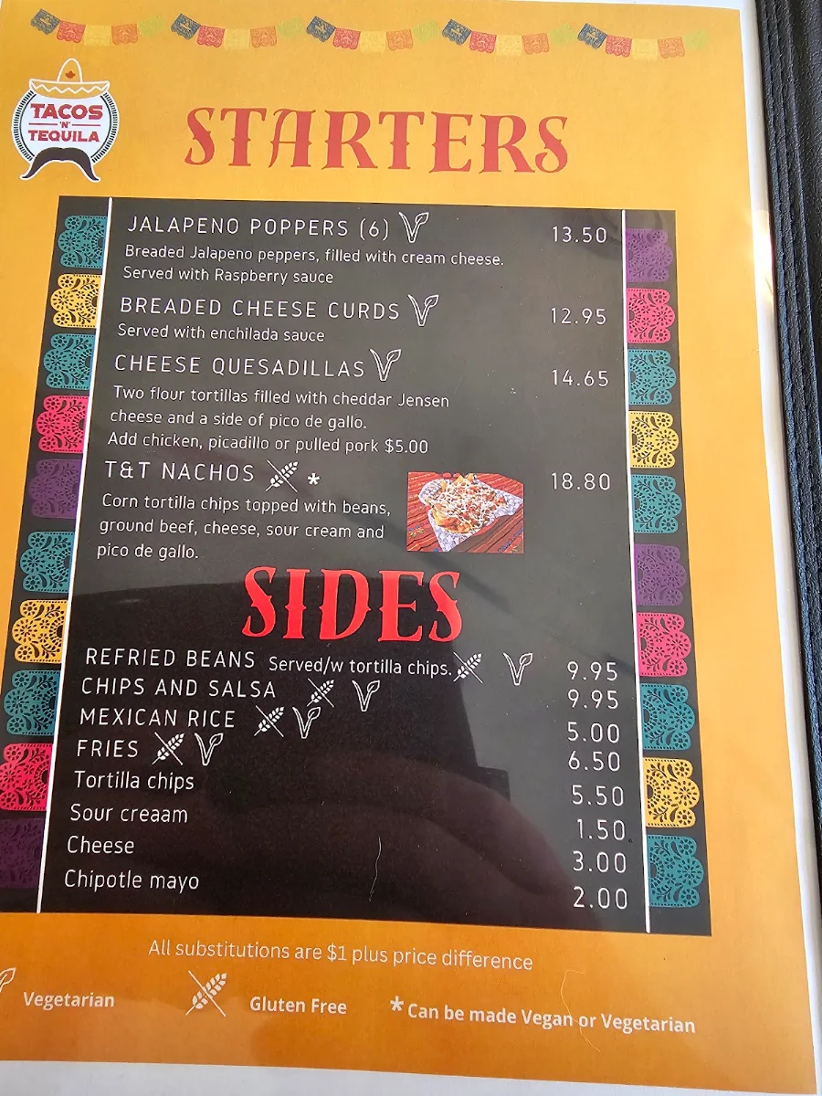 Menu, Restaurant “Tacos And Tequila” at Normandale Century Inn