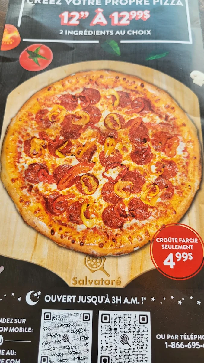 Menu, Pizza Salvatoré