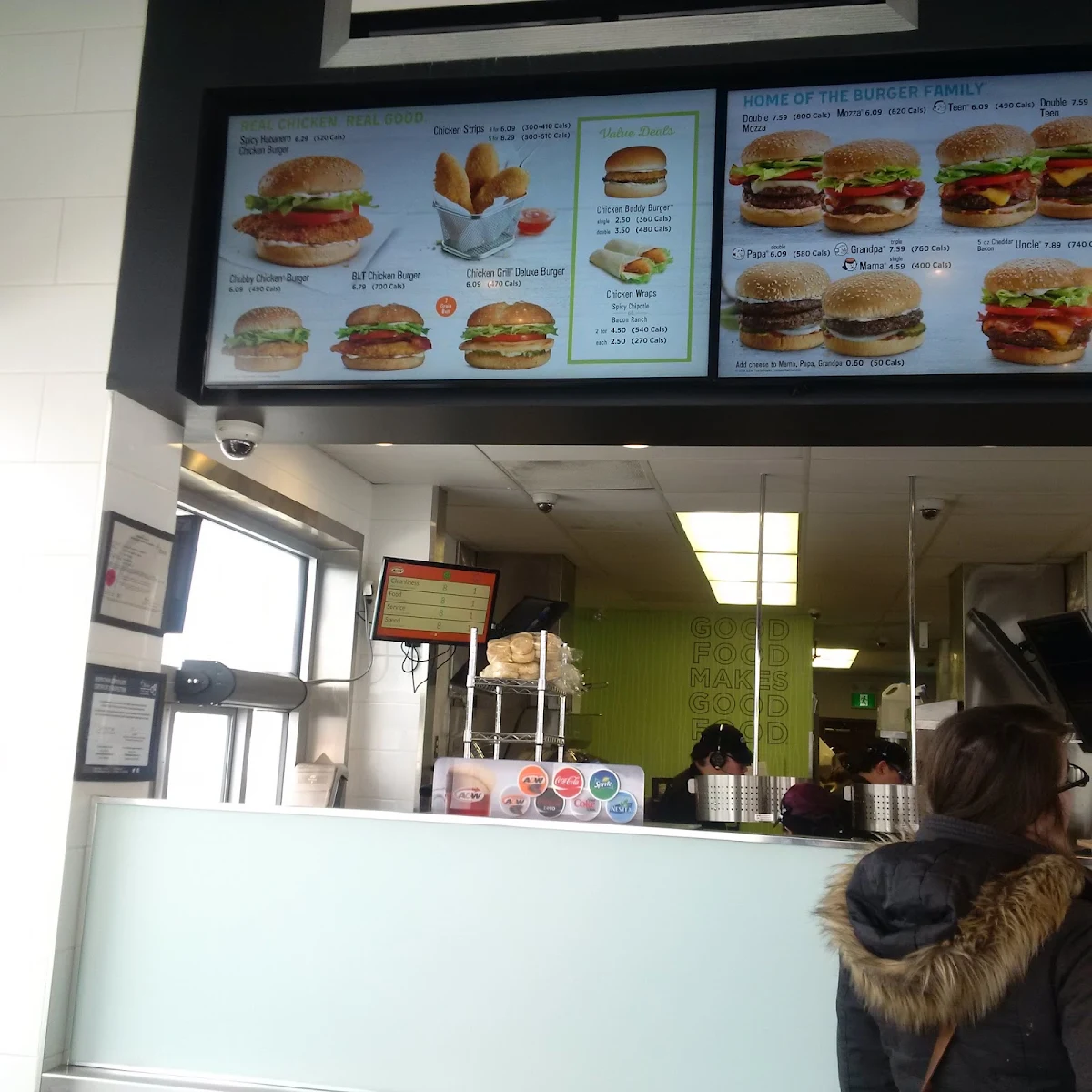 Menu, A&W Canada