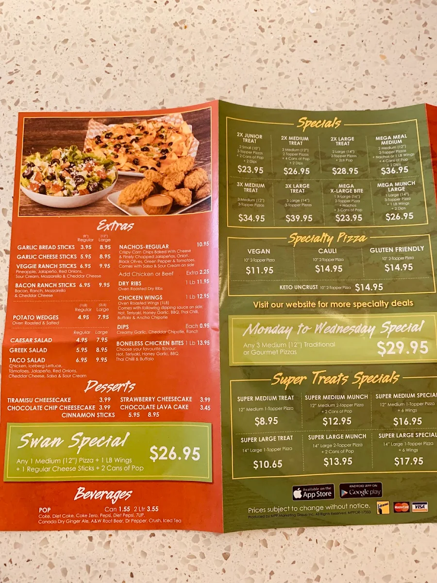 Menu, Red Swan Pizza - Chilliwack Yale
