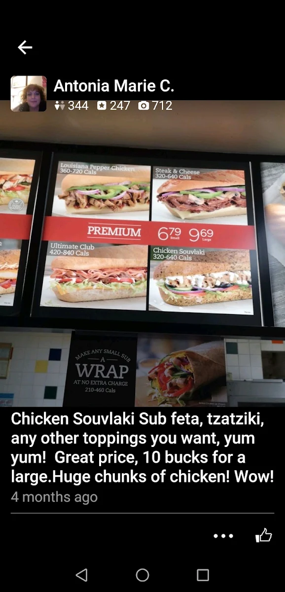 Menu, MR.SUB
