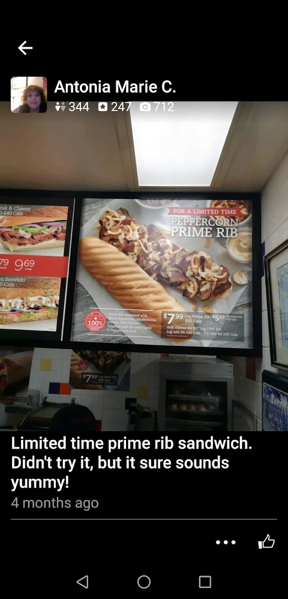 Menu, MR.SUB