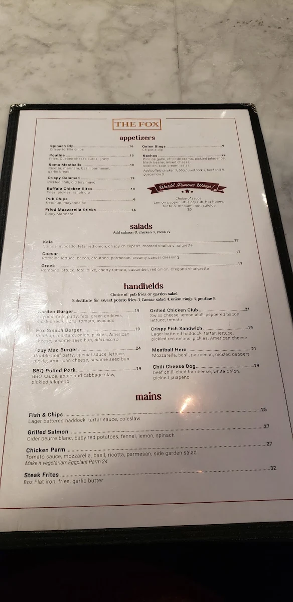 Menu, The Fox