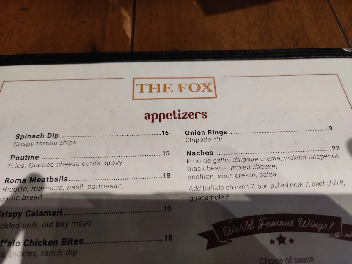 Menu, The Fox