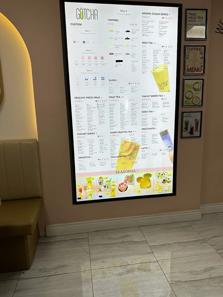 Menu, GOTCHA Fresh Tea- Thornhill
