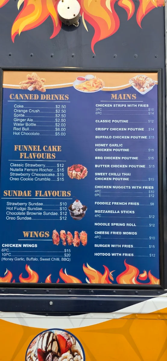 Menu, FoodiezBarrie