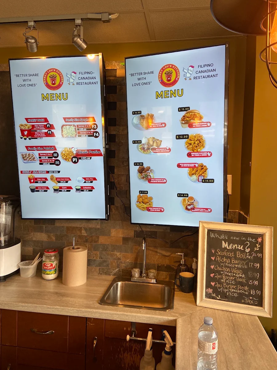 Menu, Nanay Lou's Kitchen