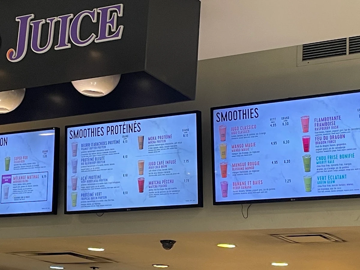 Menu, Jugo Juice