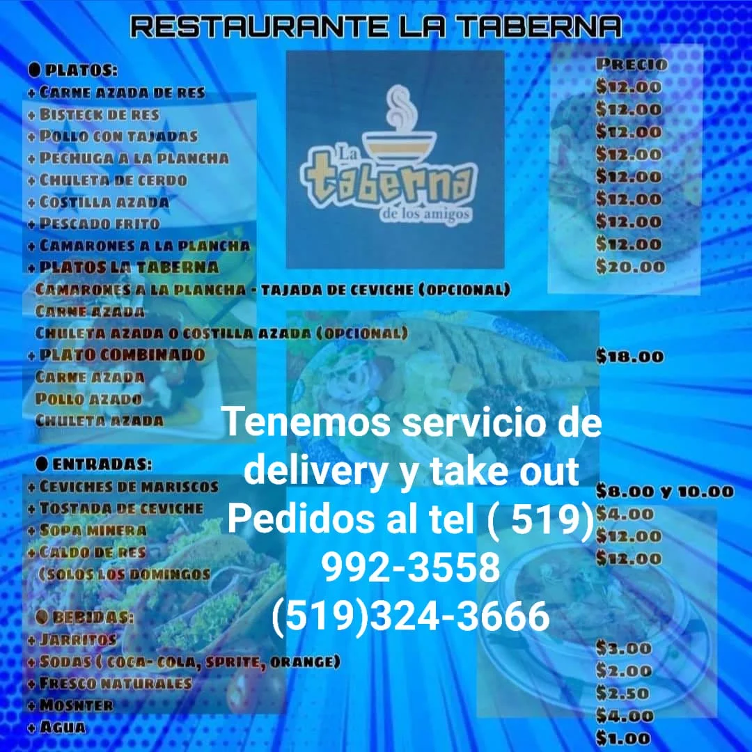 Menu, La Taberna