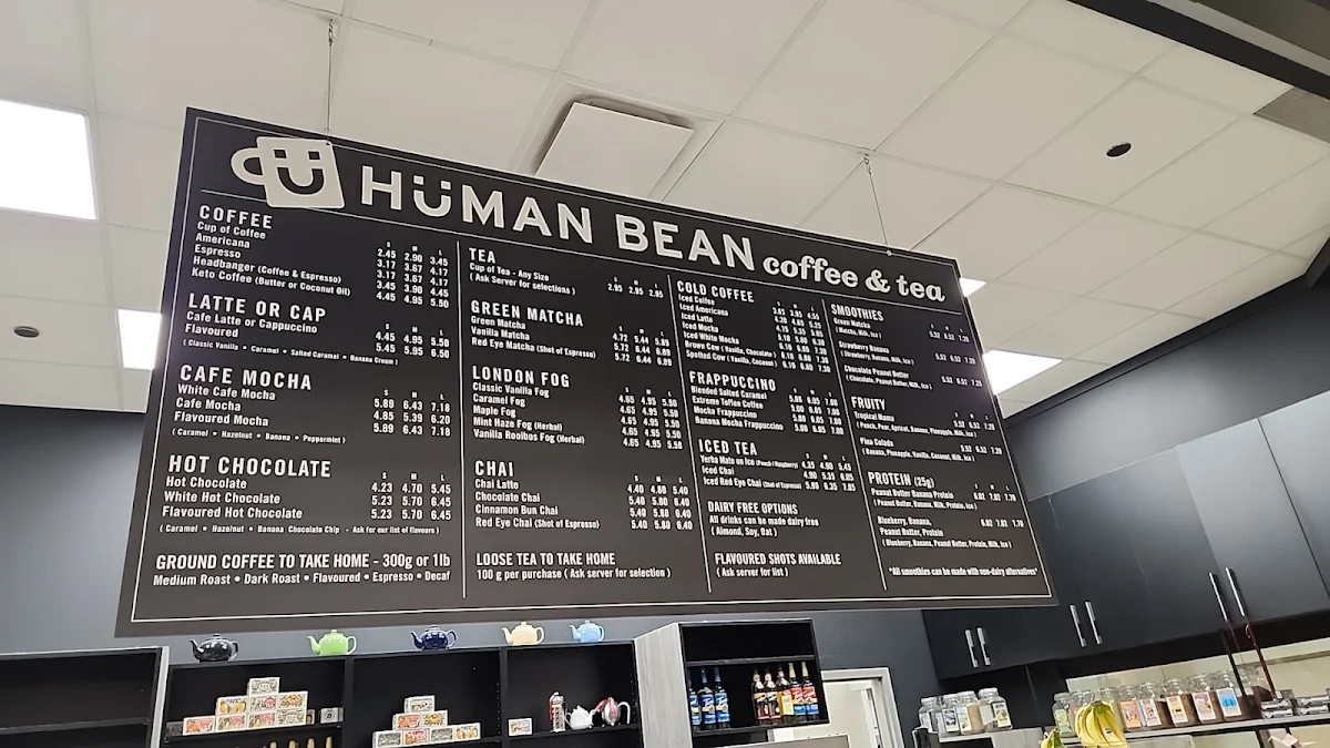 Menu, Human Bean Coffee & Tea