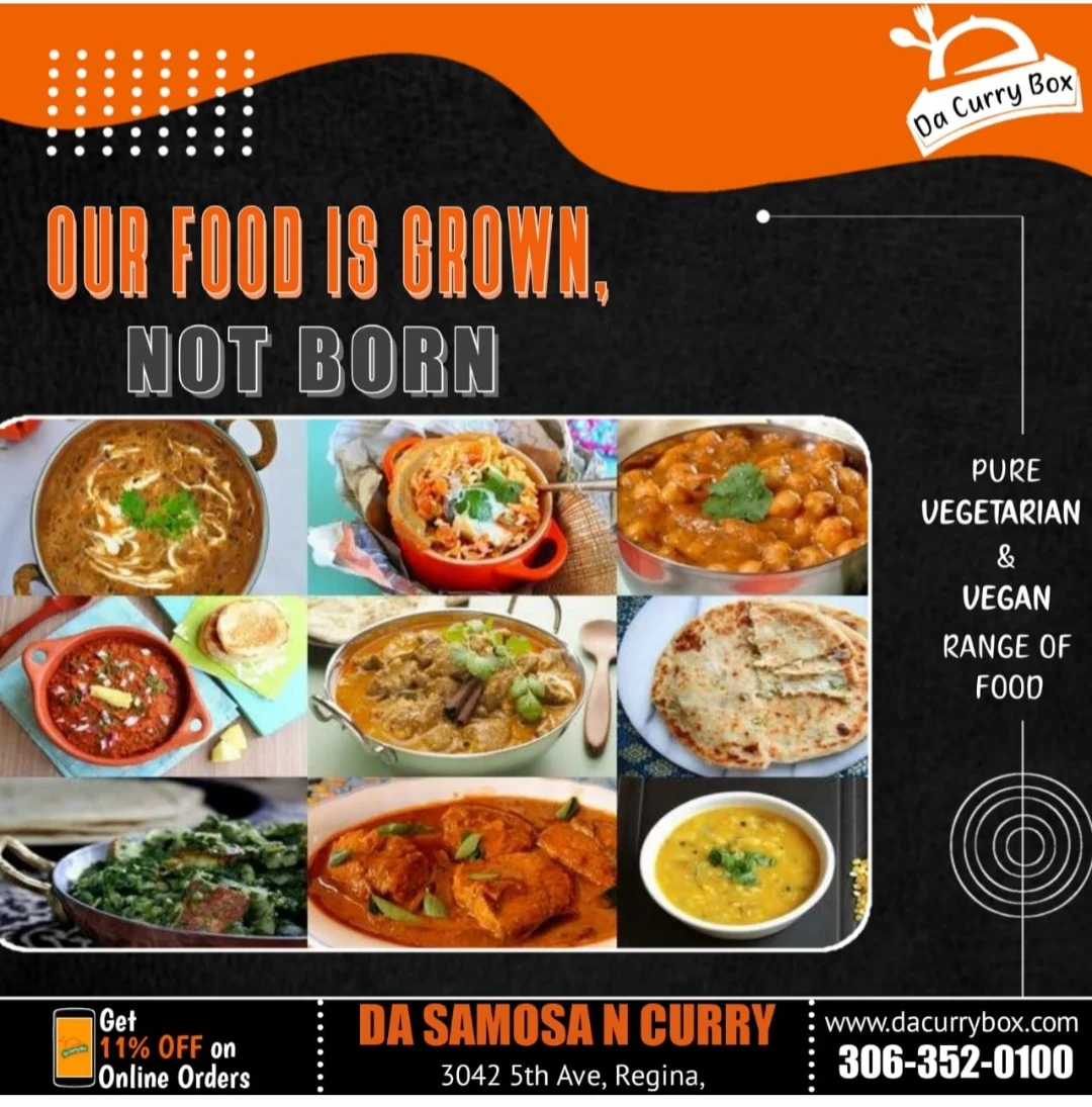 Menu, Da Samosa N Curry (Curry box restaurant)