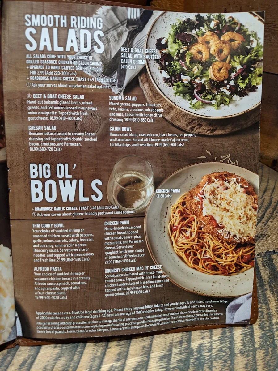 Menu, Kelseys Original Roadhouse