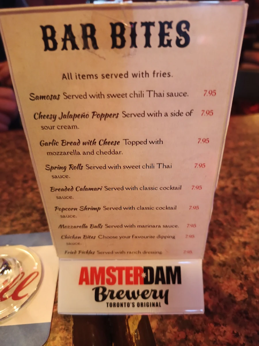 Menu, Buster's By The Bluffs
