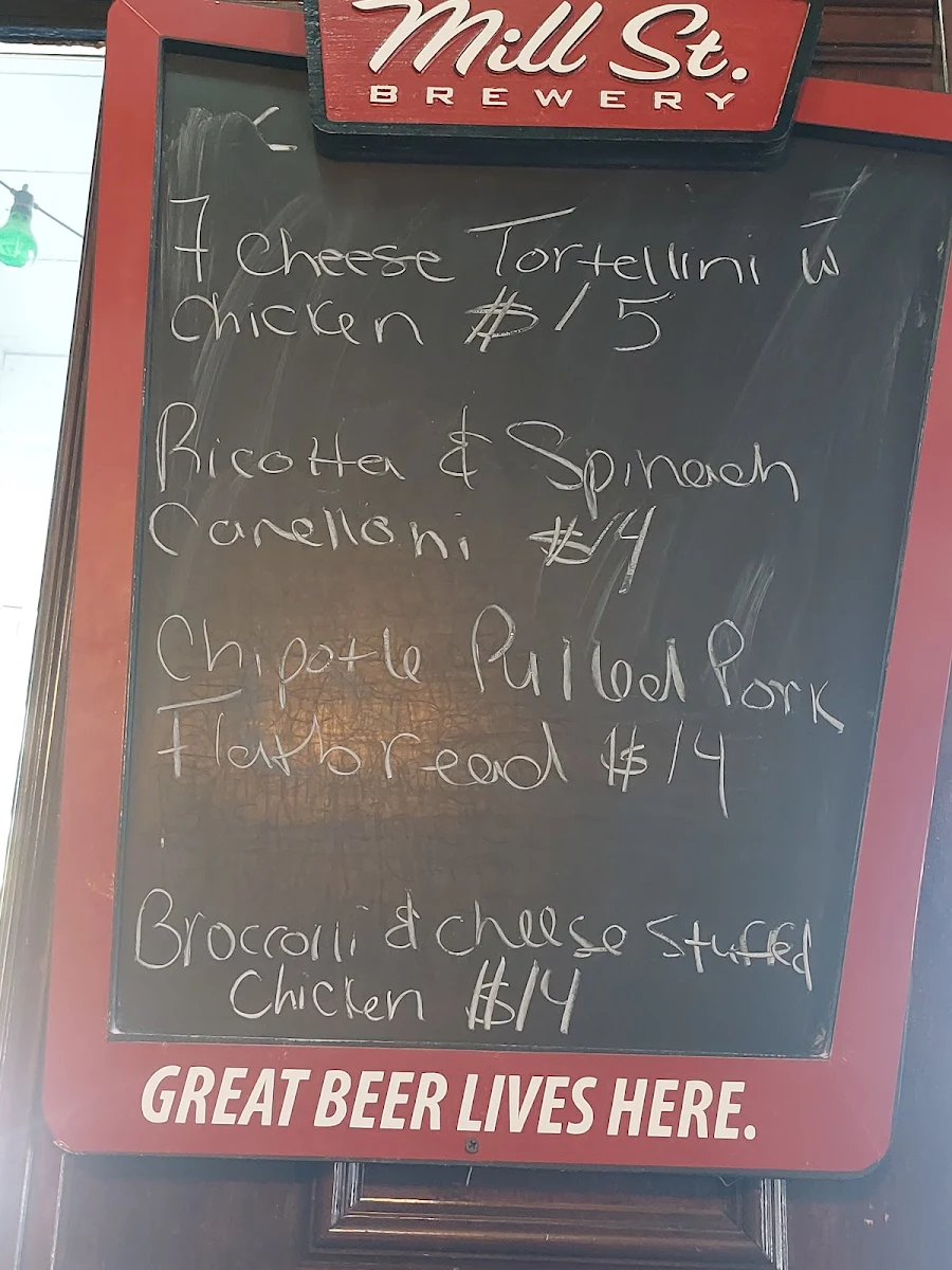 Menu, The Pearson Pub