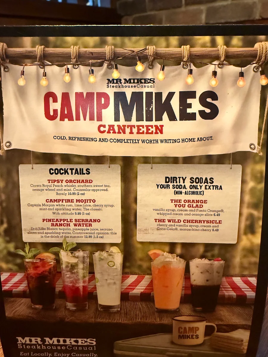 Menu, MR MIKES SteakhouseCasual
