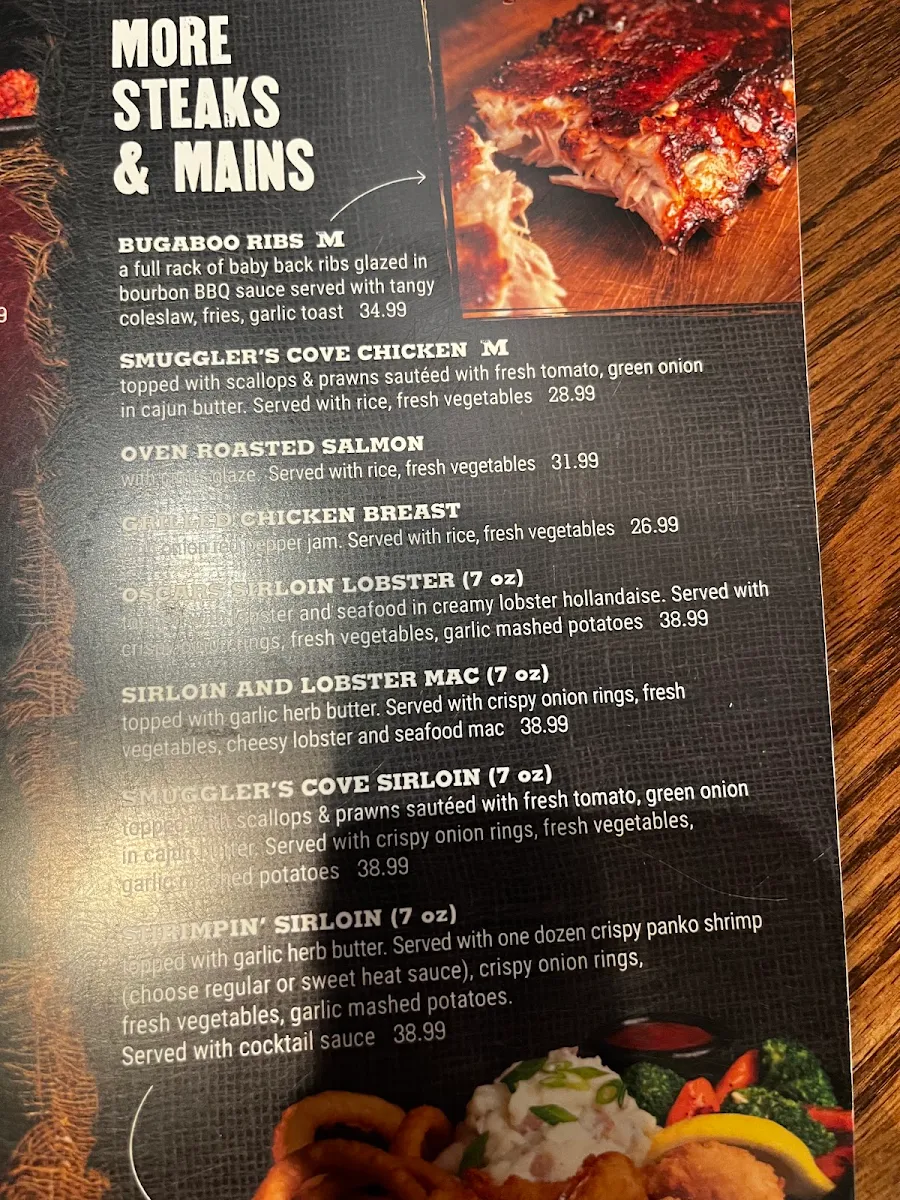 Menu, MR MIKES SteakhouseCasual