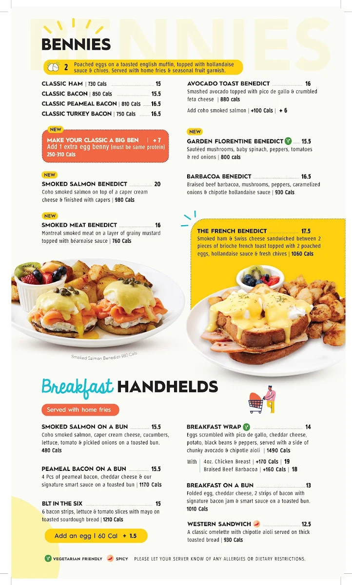 Menu, Eggsmart