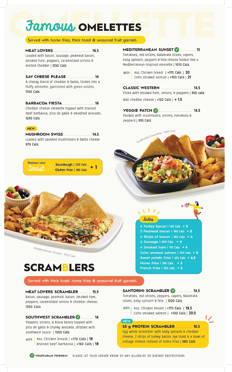 Menu, Eggsmart