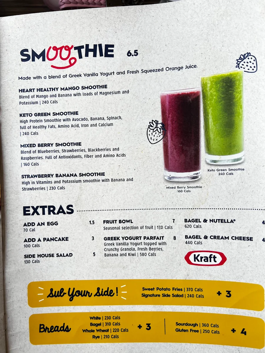 Menu, Eggsmart