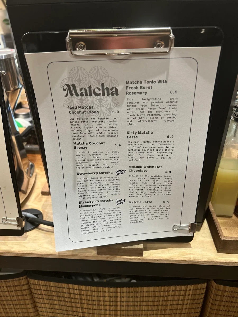 Menu, Wu Wei Coffee | 无为