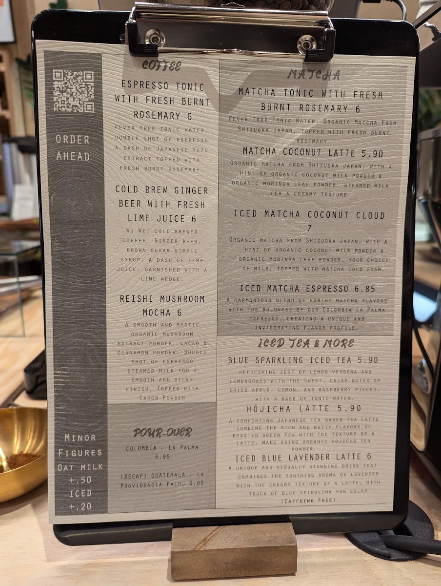 Menu, Wu Wei Coffee | 无为