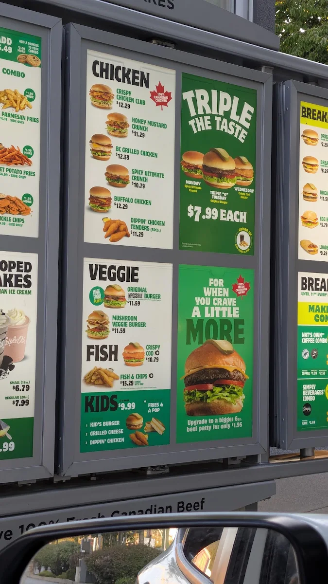 Menu, Triple O's
