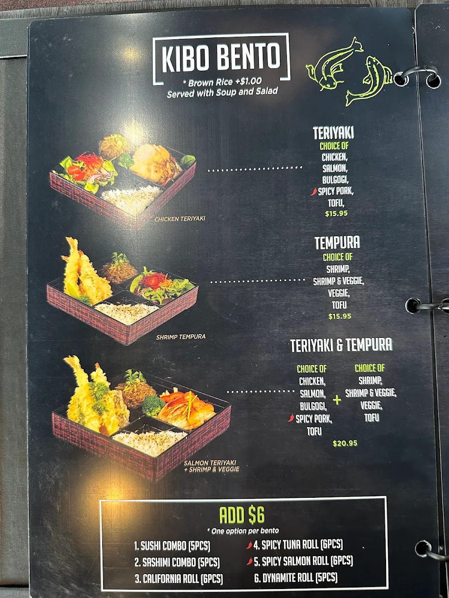 Menu, Kibo Sushi House - Brampton