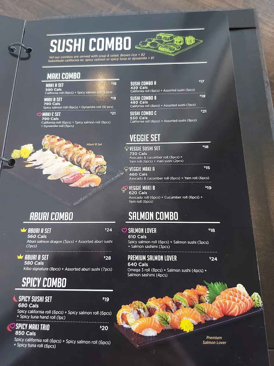 Menu, Kibo Sushi House - Brampton