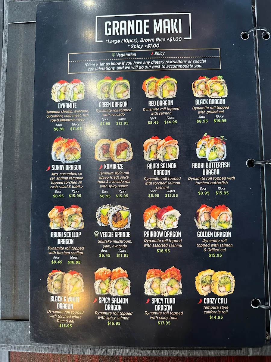 Menu, Kibo Sushi House - Brampton