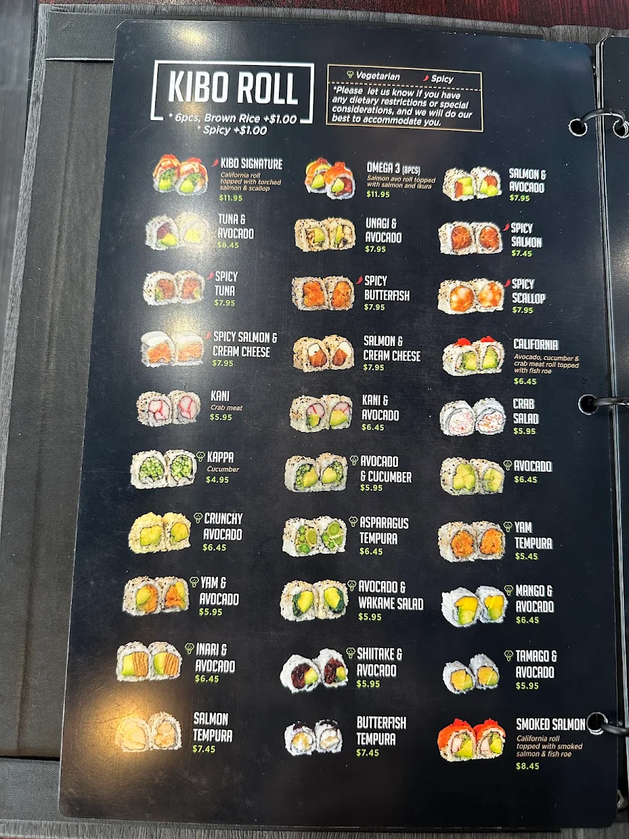 Menu, Kibo Sushi House - Brampton