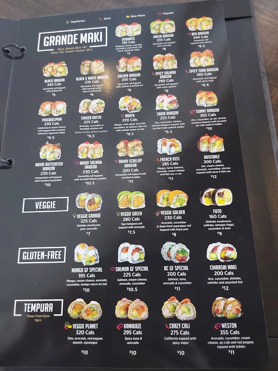 Menu, Kibo Sushi House - Brampton