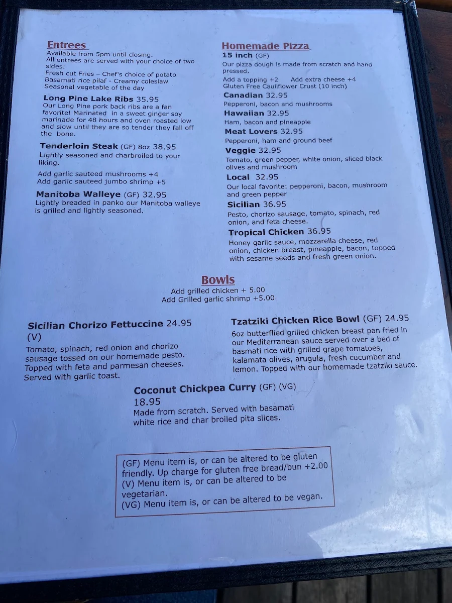 Menu, Hi-Point Restaurant & Lounge
