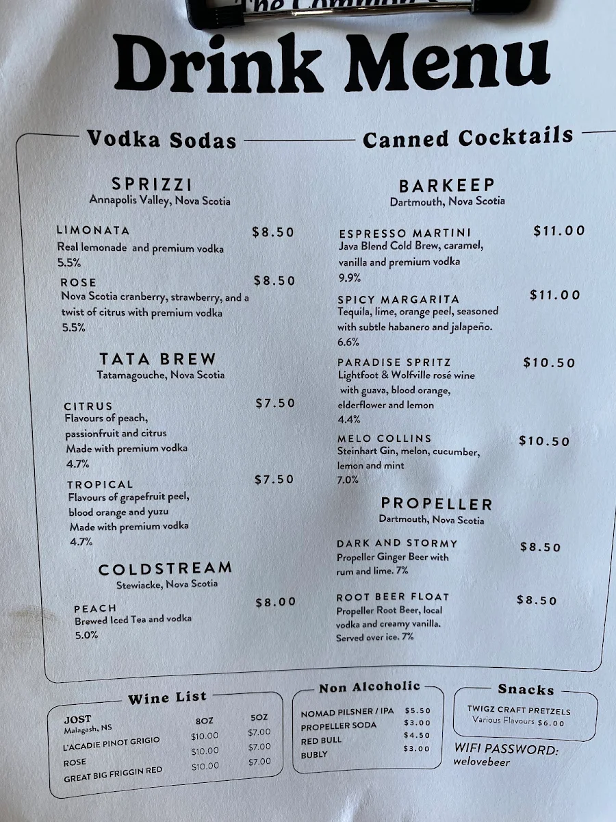 Menu, The Common By Burnside